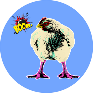 Chicken Of Breed Broiler In Pop Art Style Sticker