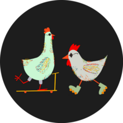 Chicken On Rollerblades Sticker