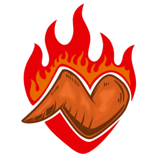 Chicken Wings With Fire Sticker