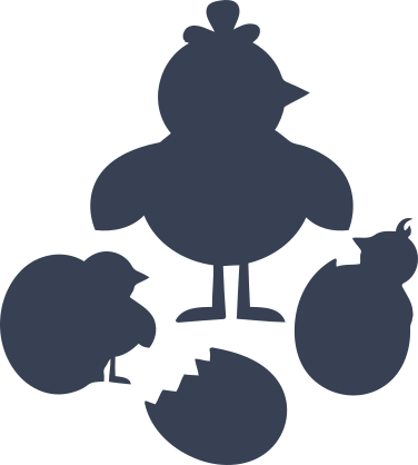 Chicken With Baby Chicks Hatching Sticker