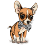 Chihuahua Bow Tie Sticker