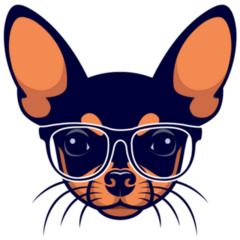 Chihuahua Eyeglasses Sticker
