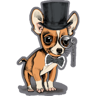 Chihuahua Gentleman Sticker