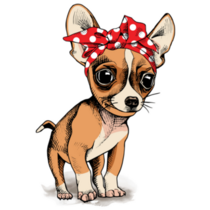 Chihuahua In Headband Sticker