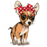 Chihuahua In Headband Sticker