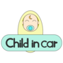 Child In Car Illustration Sticker