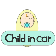 Child In Car Illustration Sticker
