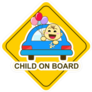 Child on Board with Balloons Sticker