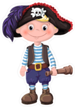 Child Pirate with Telescope Sticker