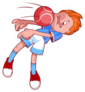 Child Playing Dodgeball Cartoon Illustration Sticker
