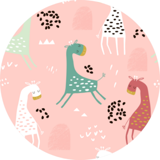 Childish Pattern With Cute Giraffe Sticker