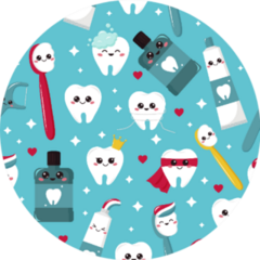 Childish Seamless Dental Pattern Colorful Sticker