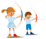 Children In Sports Archery Illustration Sticker
