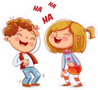 Children Laughing Sticker