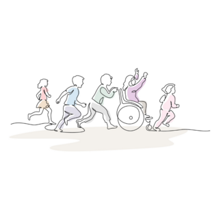 Children Playing, Disabled Awareness Sticker