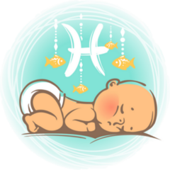 Childrens Pisces Horoscope Icon Sticker