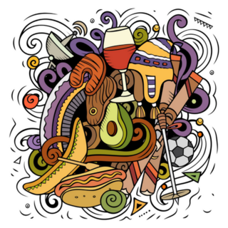 Chile Cartoon Doodles Chilean Objects Sticker