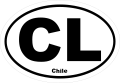 Chile Cl Oval Sticker
