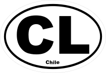 Chile Cl Oval Sticker