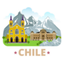 Chile Country Badge Cartoon Sticker