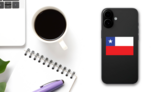 Chile Flag Sticker on a Phone (New) example