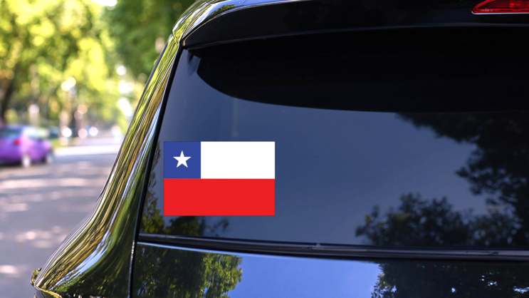 Chile Flag Sticker on a Rear Car Window (New) example