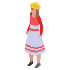 Chile Girl Traditional Dress Sticker 