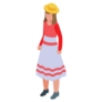 Chile Girl Traditional Dress Sticker 