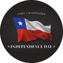 Chile Independence Day Banner Black Sticker