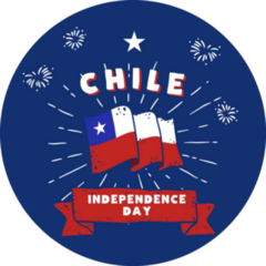 Chile Independence Day Fireworks Sticker