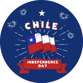 Chile Independence Day Fireworks Sticker