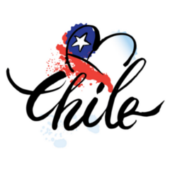 Chile, National State Flag Heart Sticker
