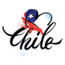 Chile, National State Flag Heart Sticker