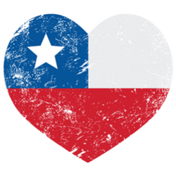 Chile Retro Heart Shaped Flag Sticker