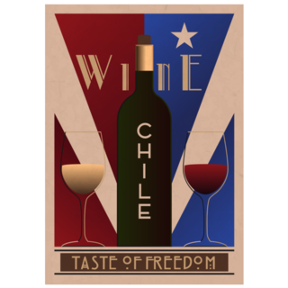 Chile Wine Poster Taste Of Freedom Sticker