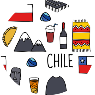 Chilean Theme Doodle Pattern Sticker