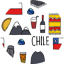 Chilean Theme Doodle Pattern Sticker