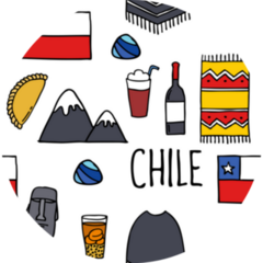 Chilean Theme Doodle Pattern Sticker
