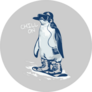 Chill On Slogan With Cartoon Penguin Snowboarding Sticker