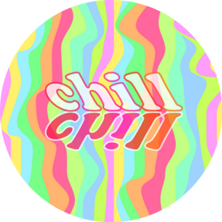 Chill Trippy Lettering On Neon Wavy Sticker