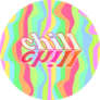 Chill Trippy Lettering On Neon Wavy Sticker