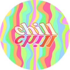 Chill Trippy Lettering On Neon Wavy Sticker