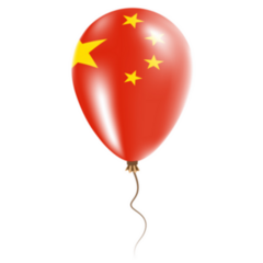 China Balloon With Flag Sticker