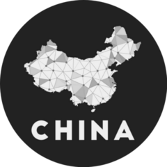 China - Communication Network Map Of Country Sticker