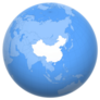 China On The Globe Earth Sticker