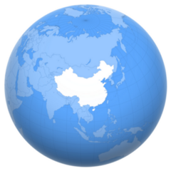 China On The Globe Earth Sticker