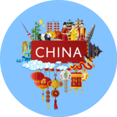 China Travel Concept With Landmarks Sticker