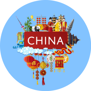 China Travel Concept With Landmarks Sticker