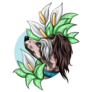 Chinese Crested Floral Sticker