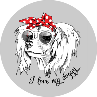 Chinese Crested In Glasses Sticker